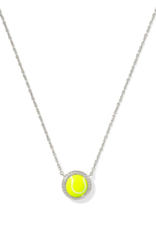 KENDRA SCOTT DESIGN Tennis Silver Short Pendant Necklace in Chartreuse Magnesite