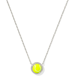 KENDRA SCOTT DESIGN Tennis Silver Short Pendant Necklace in Chartreuse Magnesite