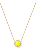 KENDRA SCOTT DESIGN Tennis Gold Short Pendant Necklace in Chartreuse Magnesite