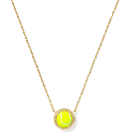 KENDRA SCOTT DESIGN Tennis Gold Short Pendant Necklace in Chartreuse Magnesite