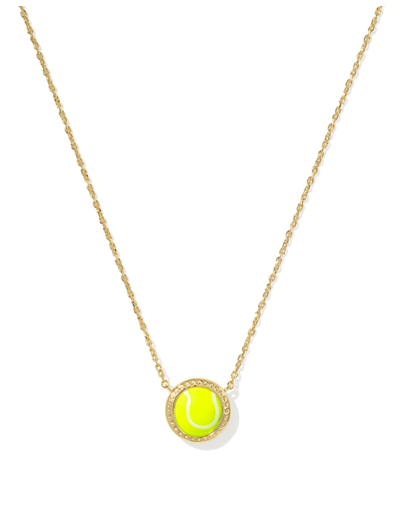 KENDRA SCOTT DESIGN Tennis Gold Short Pendant Necklace in Chartreuse Magnesite