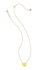 KENDRA SCOTT DESIGN Tennis Gold Short Pendant Necklace in Chartreuse Magnesite