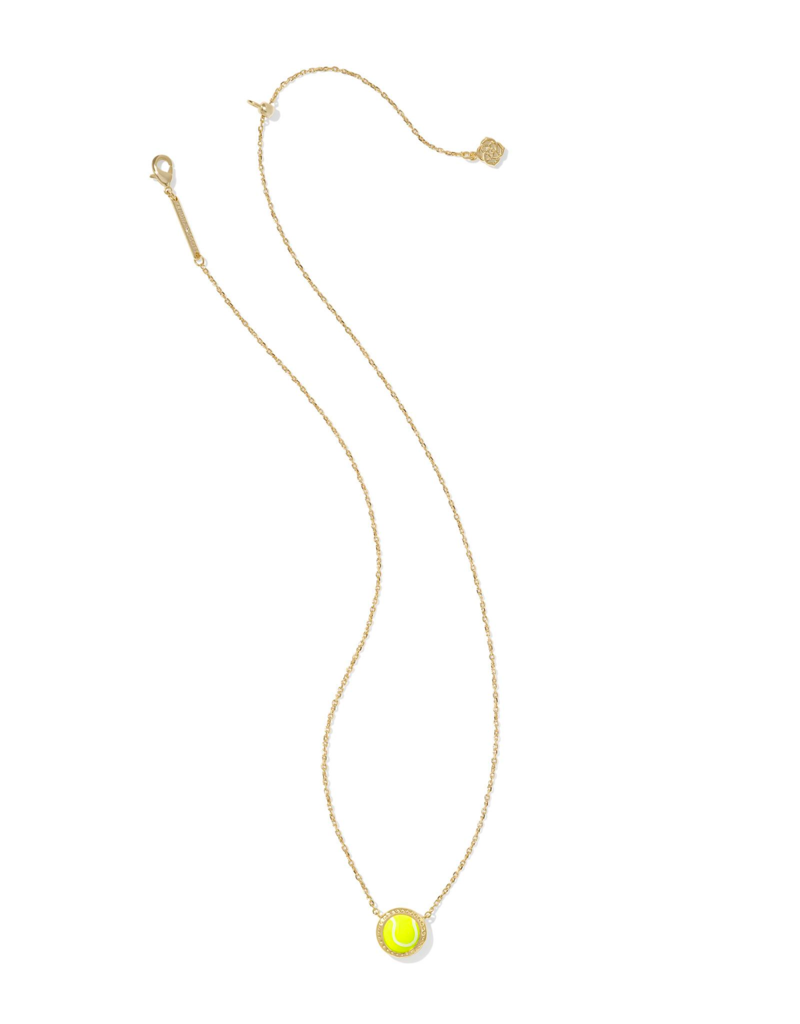 KENDRA SCOTT DESIGN Tennis Gold Short Pendant Necklace in Chartreuse Magnesite