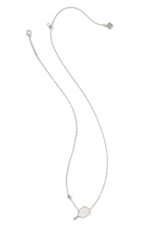 KENDRA SCOTT DESIGN Pickleball Silver Short Pendant Necklace in Ivory Mother-of-Pearl