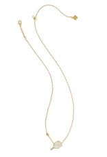 KENDRA SCOTT DESIGN Pickleball Gold Short Pendant Necklace in Ivory Mother-of-Pearl