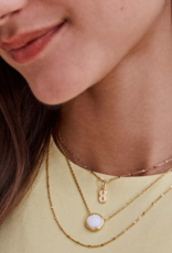 KENDRA SCOTT DESIGN Volleyball Gold Short Pendant Necklace in White Mother-of-Pearl