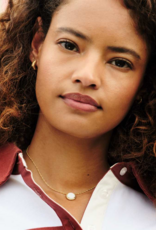 KENDRA SCOTT DESIGN Volleyball Gold Short Pendant Necklace in White Mother-of-Pearl