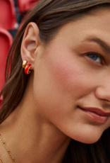 KENDRA SCOTT DESIGN Ainsley Gold Huggie Earrings in Red Enamel