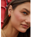 Ainsley Gold Huggie Earrings in Red Enamel