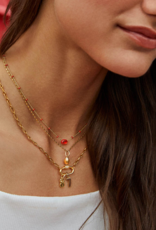 KENDRA SCOTT DESIGN Mini Elisa Gold Enamel Frame Short Pendant Necklace in Red Illusion KENDRA SCOTT DESIGN Mini Elisa Gold Enamel Frame Short Pendant Necklace in Red Illusion