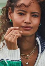 KENDRA SCOTT DESIGN Mini Elisa Gold Enamel Frame Short Pendant Necklace in Emerald Illusion
