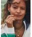 Mini Elisa Gold Enamel Frame Short Pendant Necklace in Emerald Illusion