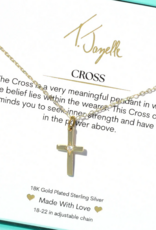 TJAZELLE Cross CZ Charm Necklace in Gold TJAZELLE Cross CZ Charm Necklace in Gold