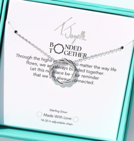 TJAZELLE Bonded Together Charm Necklace in Silver