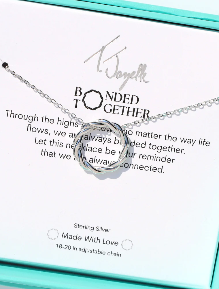 TJAZELLE Bonded Together Charm Necklace in Silver