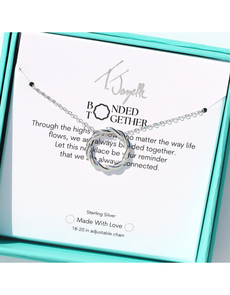 TJAZELLE Bonded Together Charm Necklace in Silver