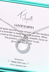 TJAZELLE Good Karma Charm Necklace in Silver