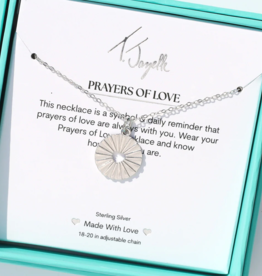 TJAZELLE Prayers of Love Charm Necklace in Silver