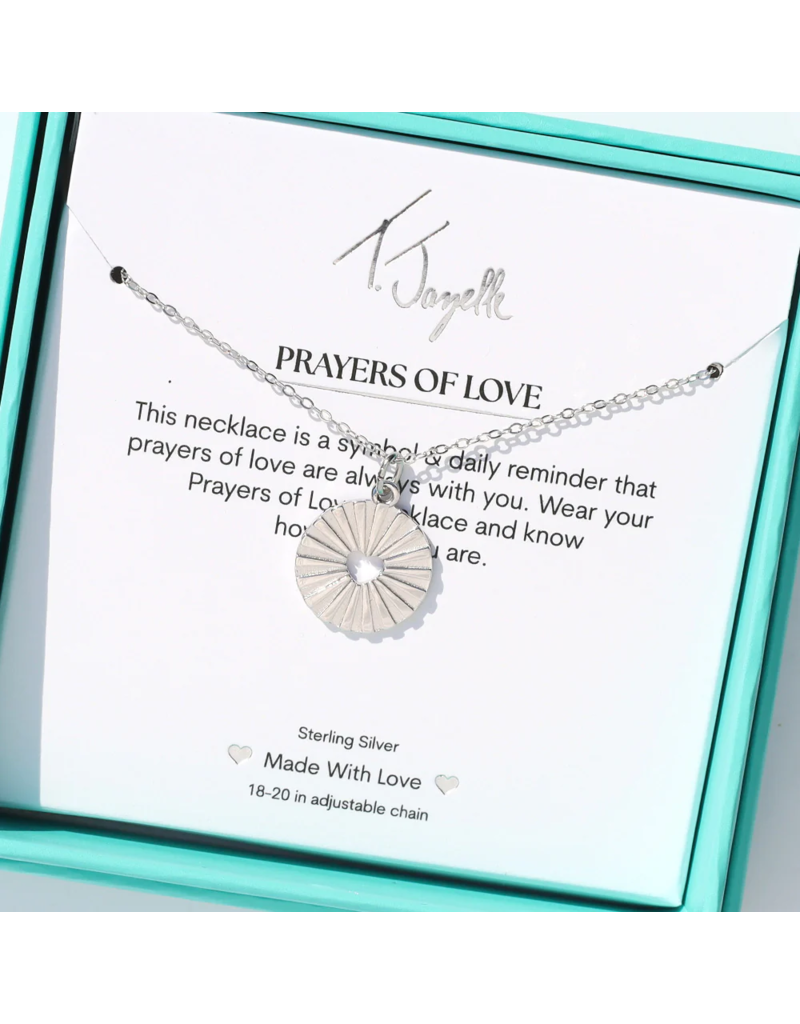 TJAZELLE Prayers of Love Charm Necklace in Silver