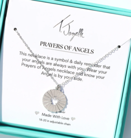 TJAZELLE Prayers of Angels Charm Necklace in Silver