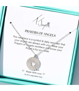 TJAZELLE Prayers of Angels Charm Necklace in Silver