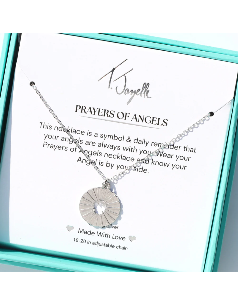 TJAZELLE Prayers of Angels Charm Necklace in Silver
