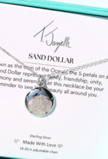 TJAZELLE Sand Dollar Charm Necklace in Silver