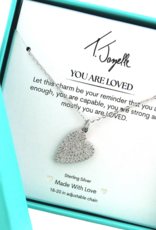 TJAZELLE You Are Loved Charm Necklace in Silver