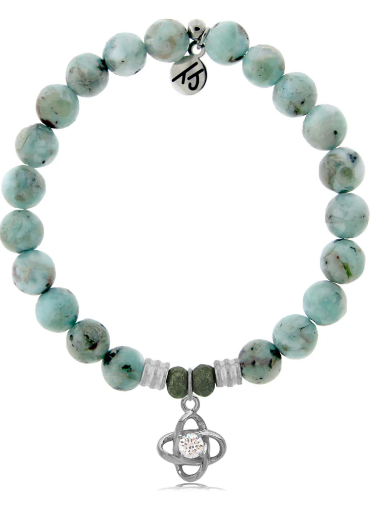 TJAZELLE Stronger Together Bracelet in Larimar & Silver