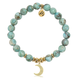 TJAZELLE Friendship Stars Bracelet in Larimar & Gold