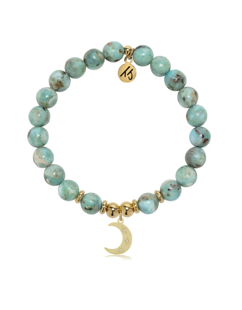 TJAZELLE Friendship Stars Bracelet in Larimar & Gold