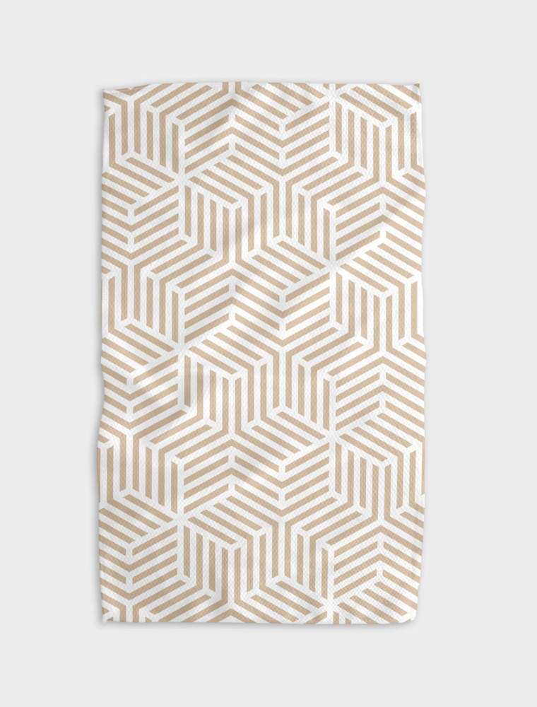 GEOMETRY Stacked Cubes Tea Towel