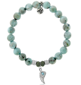 TJAZELLE Larimar Angel Blessings Bracelet in Larimar & Silver