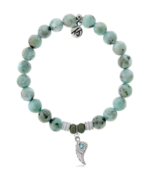 Larimar Angel Blessings Bracelet in Larimar & Silver