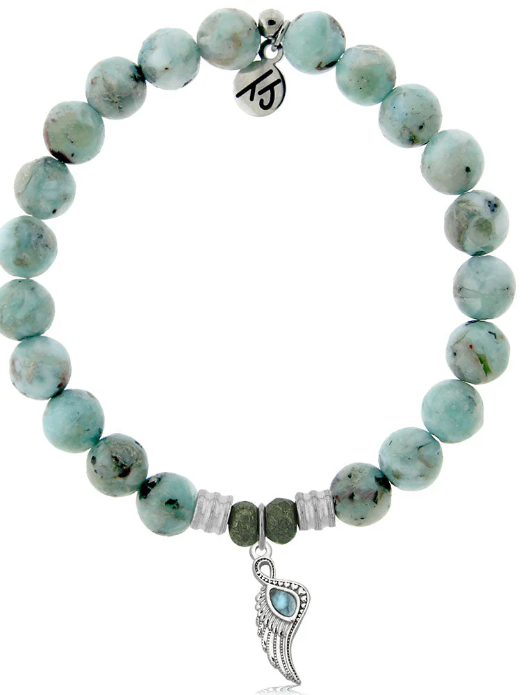 TJAZELLE Larimar Angel Blessings Bracelet in Larimar & Silver