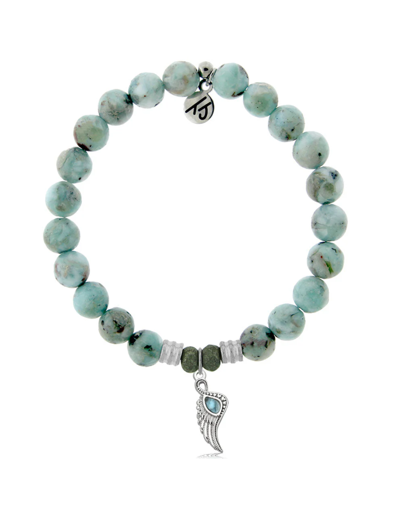 TJAZELLE Larimar Angel Blessings Bracelet in Larimar & Silver