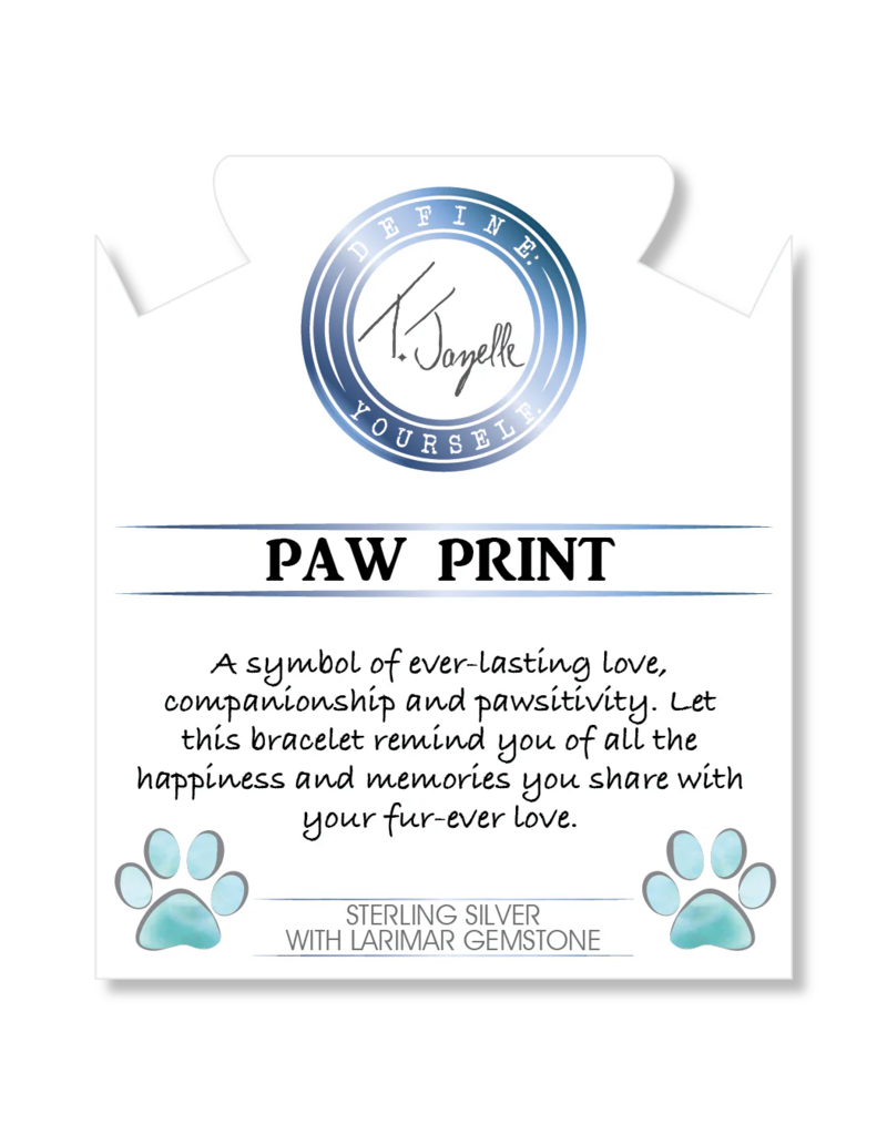 TJAZELLE Larimar Paw Print Bracelet in Larimar & Silver