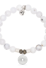 TJAZELLE Prayers of Strength Bracelet in White Chalcedony & Silver TJAZELLE Prayers of Strength Bracelet in White Chalcedony & Silver