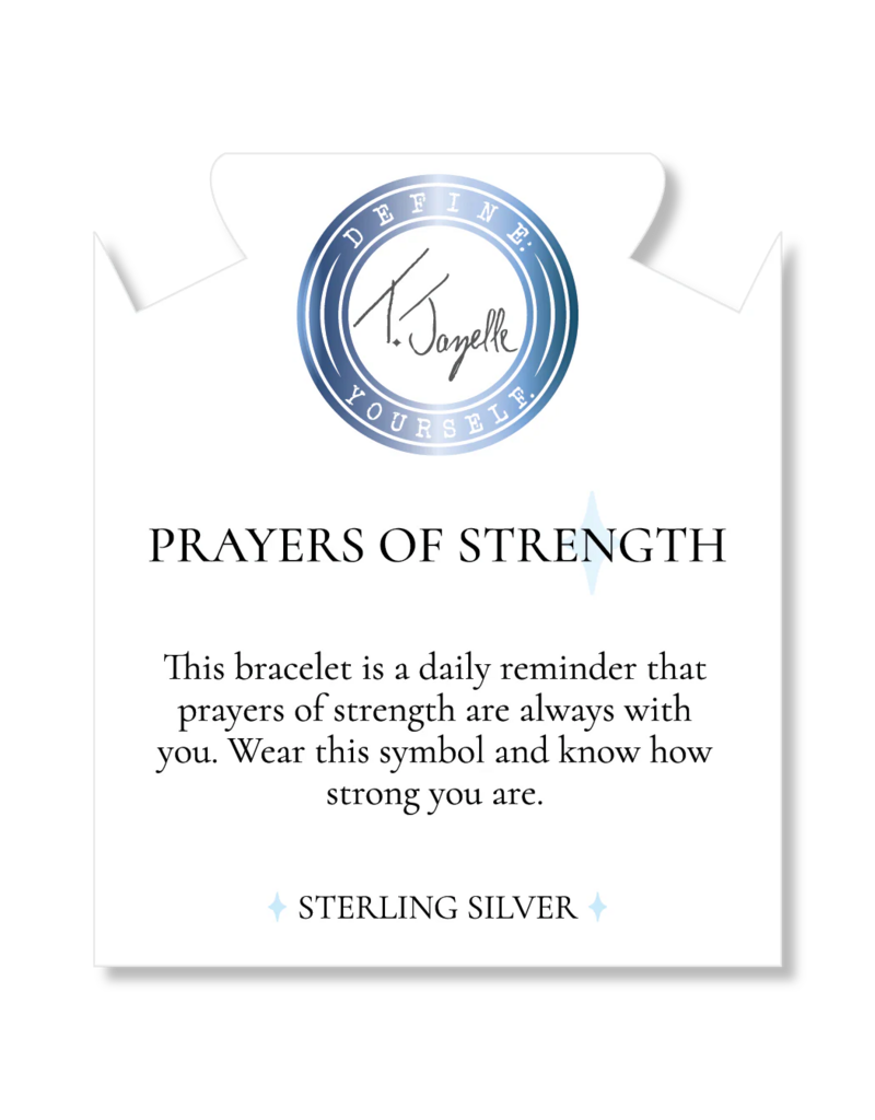 TJAZELLE Prayers of Strength Bracelet in White Chalcedony & Silver