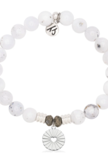 TJAZELLE Prayers of Love Bracelet in White Chalcedony & Silver TJAZELLE Prayers of Love Bracelet in White Chalcedony & Silver