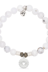 TJAZELLE TJ242733 PRAYERS OF ANGELS BRACELET WHITE CHALCEDONY/SILVER TJAZELLE TJ242733 PRAYERS OF ANGELS BRACELET WHITE CHALCEDONY/SILVER