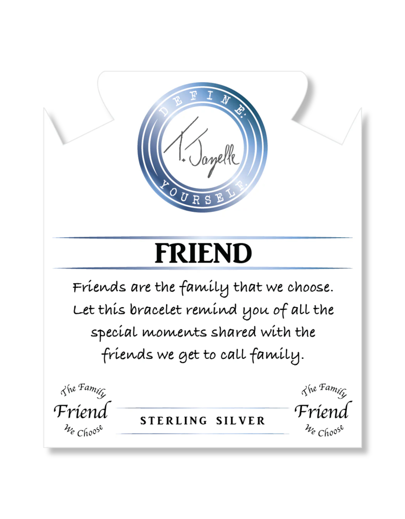 TJAZELLE Friend The Family You Choose Bracelet in White Chalcedony & Silver