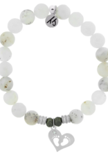 TJAZELLE Baby Feet Bracelet in White Chalcedony & Silver TJAZELLE Baby Feet Bracelet in White Chalcedony & Silver