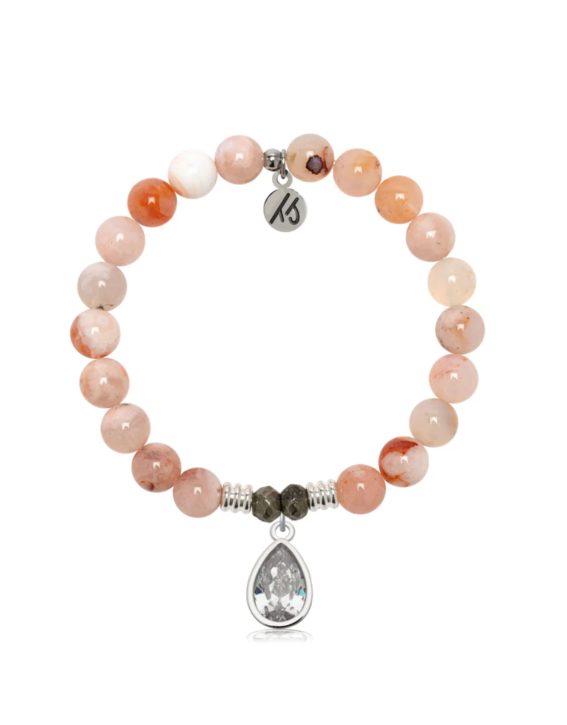 TJAZELLE Inner Beauty Bracelet in Sakura Agate & Silver