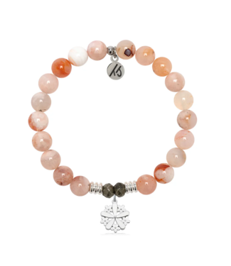 TJAZELLE Thank You Bracelet in Sakura Agate & Silver
