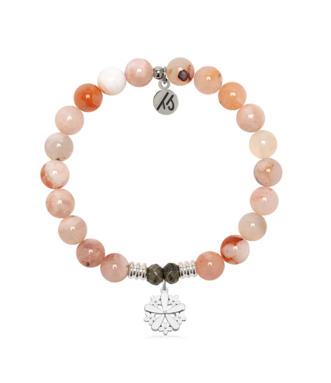 Thank You Bracelet in Sakura Agate & Silver