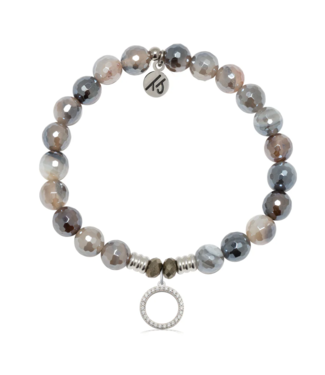 TJAZELLE Good Karma Bracelet in Storm Agate & Silver
