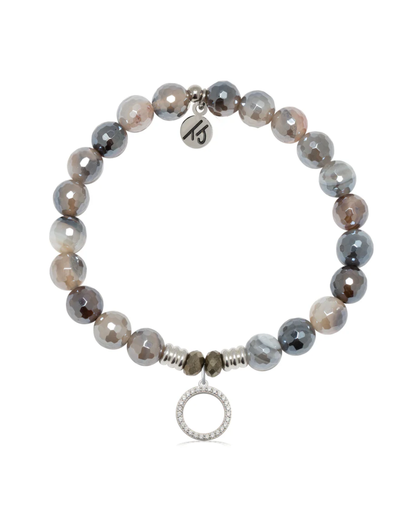 TJAZELLE Good Karma Bracelet in Storm Agate & Silver