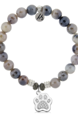 TJAZELLE Paw CZ Bracelet in Storm Agate TJAZELLE Paw CZ Bracelet in Storm Agate