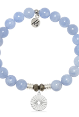 TJAZELLE Prayers of Strength Bracelet in Sky Blue Jade & Silver TJAZELLE Prayers of Strength Bracelet in Sky Blue Jade & Silver